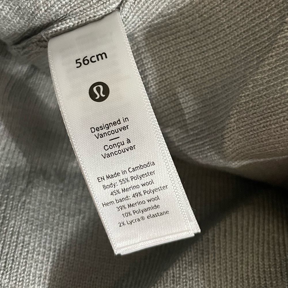 NWT Lululemon Warm Revelation Beanie Heathered Grey Highlighter Yellow - Picture 6 of 6